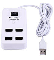 Концентратор хаб P-1601 (з виключателем, 4xUSB 2.0) White (95505), фото 7