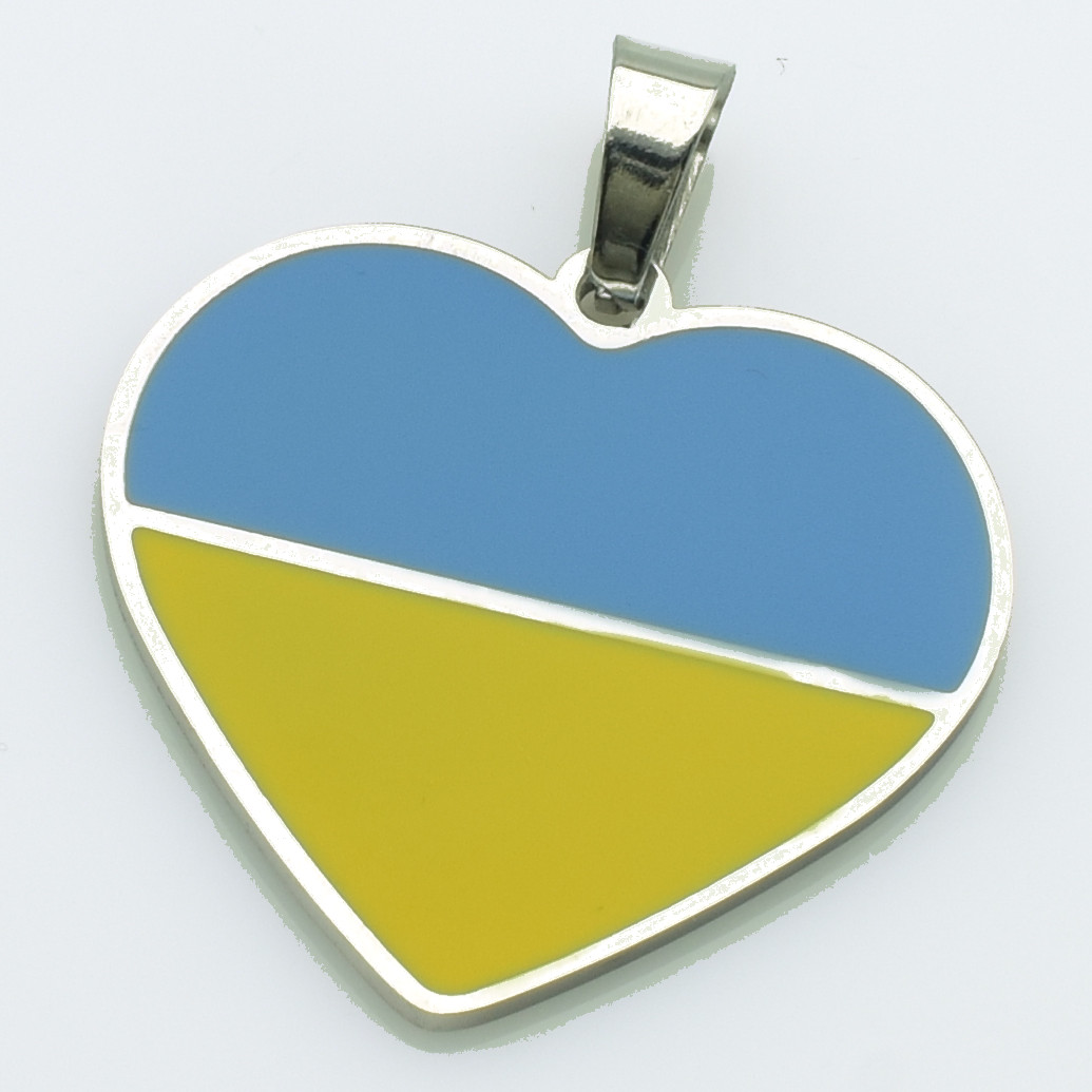 XUPING Кулон Сталь Український прапор, Висота 2.6см, Ширина 2.2см