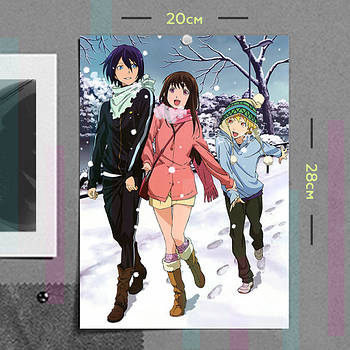 "Ято, Хійорі Ікі і Юкіне (Безхатній бог Норагамі / Noragami)" плакат (постер) розміром А4 (20х28см)
