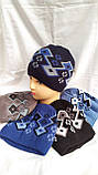Шапка підліткова в'язана, на флісі, фото 2