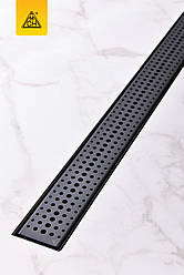 Чорний душовий трап / канал, 650 мм, сухий сифон, CH 650 BС