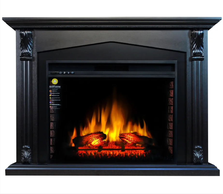 Камінокомплект Електрокамін ArtiFlame Praga AF33 Венге Електричний 3D Камін з ефектом живого полум'я