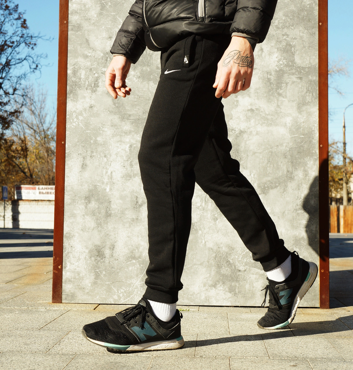 РОЗПРОДАЖ! Чоловічі утеплені (на флісі) спортивні штани Nike чорні