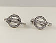 Сережки із білого золота 585 проби з діамантами с140-0004, фото 4