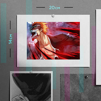 "Ічіго Куросакі (Бліч / Bleach)" плакат (постер) розміром А5 (20х14см)
