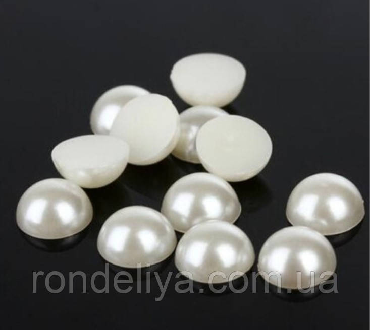 Клейові напівбуси акрил "Коло" Перламутр 8 мм 100 гр, фото 1