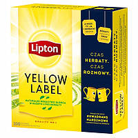 Чай Ліптон 100 пакетиків Yellow Label чорний