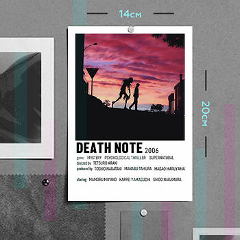 "Ягамі Лайт і Рюк (Зошит смерті / Death note)" плакат (постер) розміром А5 (14х20см)