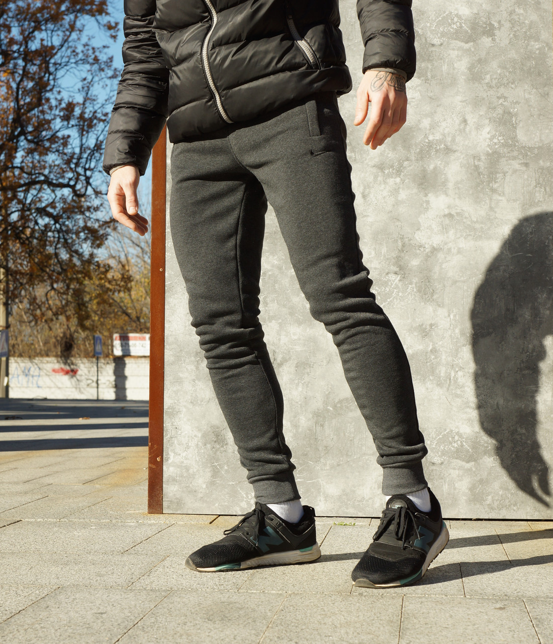 РОЗПРОДАЖ! Чоловічі спортивні штани Nike сірі (легкий фліс)