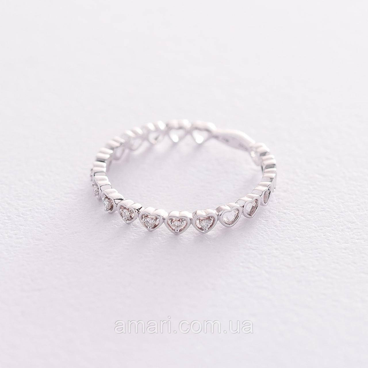 Золоте кільце Сердечка з діамантами 
кб0306lg, фото 1