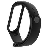 Силиконовый ремешок на Xiaomi Mi Band 3 / 4 (Чёрный)