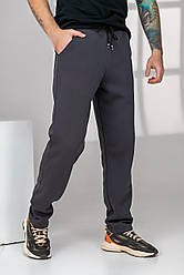 Чоловічі теплі спортивні штани без манжету 1021 (42-46;48-50;52-54) (кольори: фуме, хакі, чорний) СП