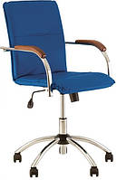 Компьютерное офисное кресло для персонала Самба Samba GTP Tilt CHR10 экокожа V-15 синий Новый Стиль IM