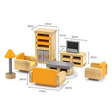 Дерев'яні меблі для ляльок Viga Toys PolarB Вітальня (44037), фото 3