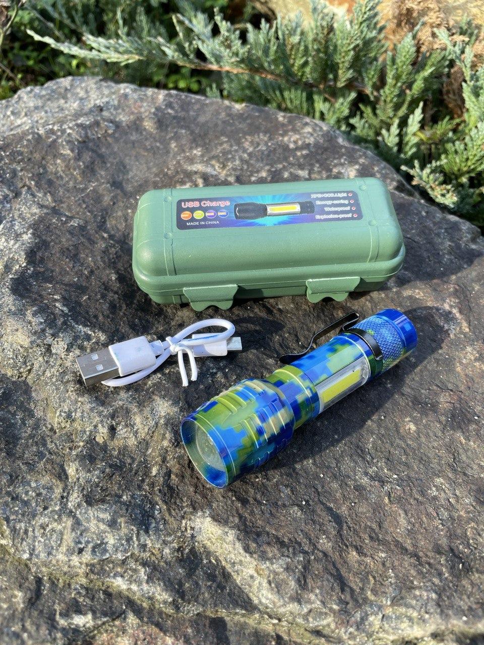 Ліхтарик акумуляторний USB Charge для туризму