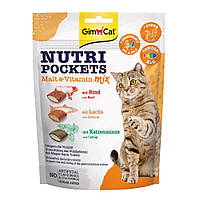 GimCat Nutri Pockets Malt & Vitamin Mix - микс подушечек для кошек - 150 г