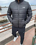 Зимовий чоловічий спортивний костюм Under Armour на флісі теплий комплект з курткою + шапка Туреччина. Терміни 3-7 днів, фото 2