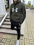 Зимовий чоловічий спортивний костюм Under Armour на флісі теплий комплект з курткою + шапка Туреччина. Терміни 3-7 днів, фото 6