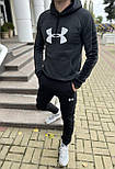 Зимовий чоловічий спортивний костюм Under Armour на флісі теплий комплект з курткою + шапка Туреччина. Терміни 3-7 днів, фото 8