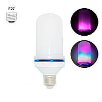 LED лампа з ефектом полум'я Фіолетова LED FLAME LIGHT Е27, світлодіодна лампа з ефектом полум'я