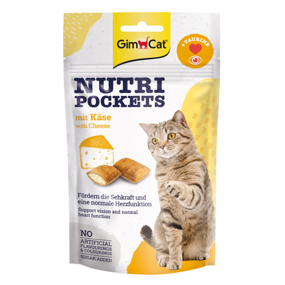 GimCat Nutri Pockets Cheese - подушечки з сиром та таурином для кішок - 60 г