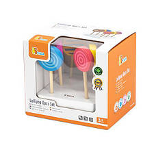 Набір іграшкових льодяників Viga Toys з дерева 6 шт. (44529), фото 2