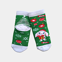 Махровые носки детские новогодние "Зайка" | тёплые носки для детей с зайчиком