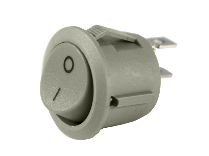 Перемикач круглий ON-OFF 2pin сірий (KCD1-101-5)