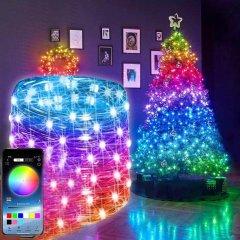 Розумна світлодіодна гірлянда RGB для ялинки та новорічного декору (керування кольору з телефона) 5 м 50 LED