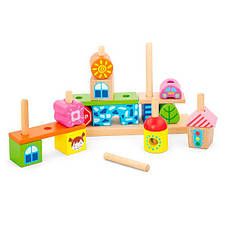 Дерев'яна пірамідка Viga Toys Городок (50043), фото 3