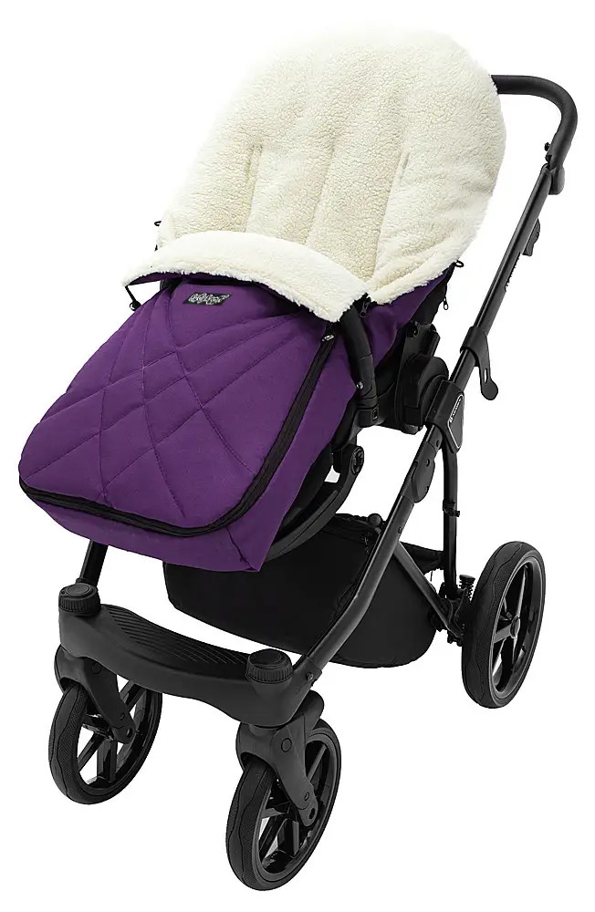 Конверт зимовий для немовлят Babyroom на хутрі в коляску і санки на виписку з пологового будинку фіолетовий