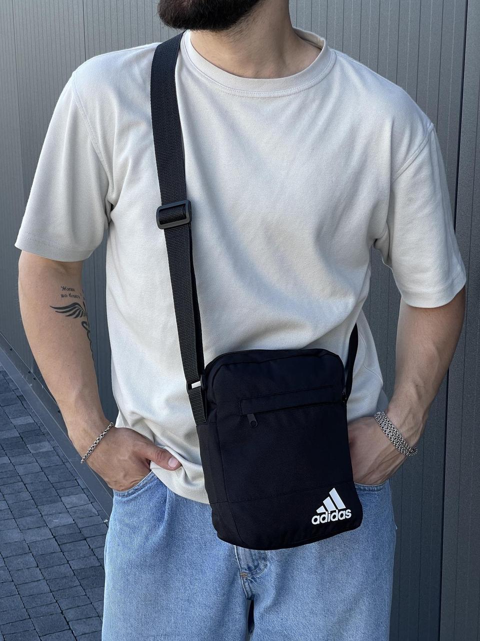 Месенджер Adidas чорний ⁇ Сумка через плече Адідас барсетка