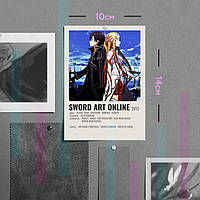 "Кирито и Асуна (Мастера меча онлайн / Sword art online)" плакат (постер) размером А6 (10х14см)