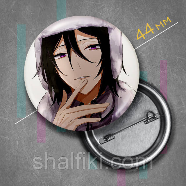 "Федір Достоєвський (Проза бродячих псів / Bungo stray dogs)" значок круглий на булавці Ø44 мм, фото 1