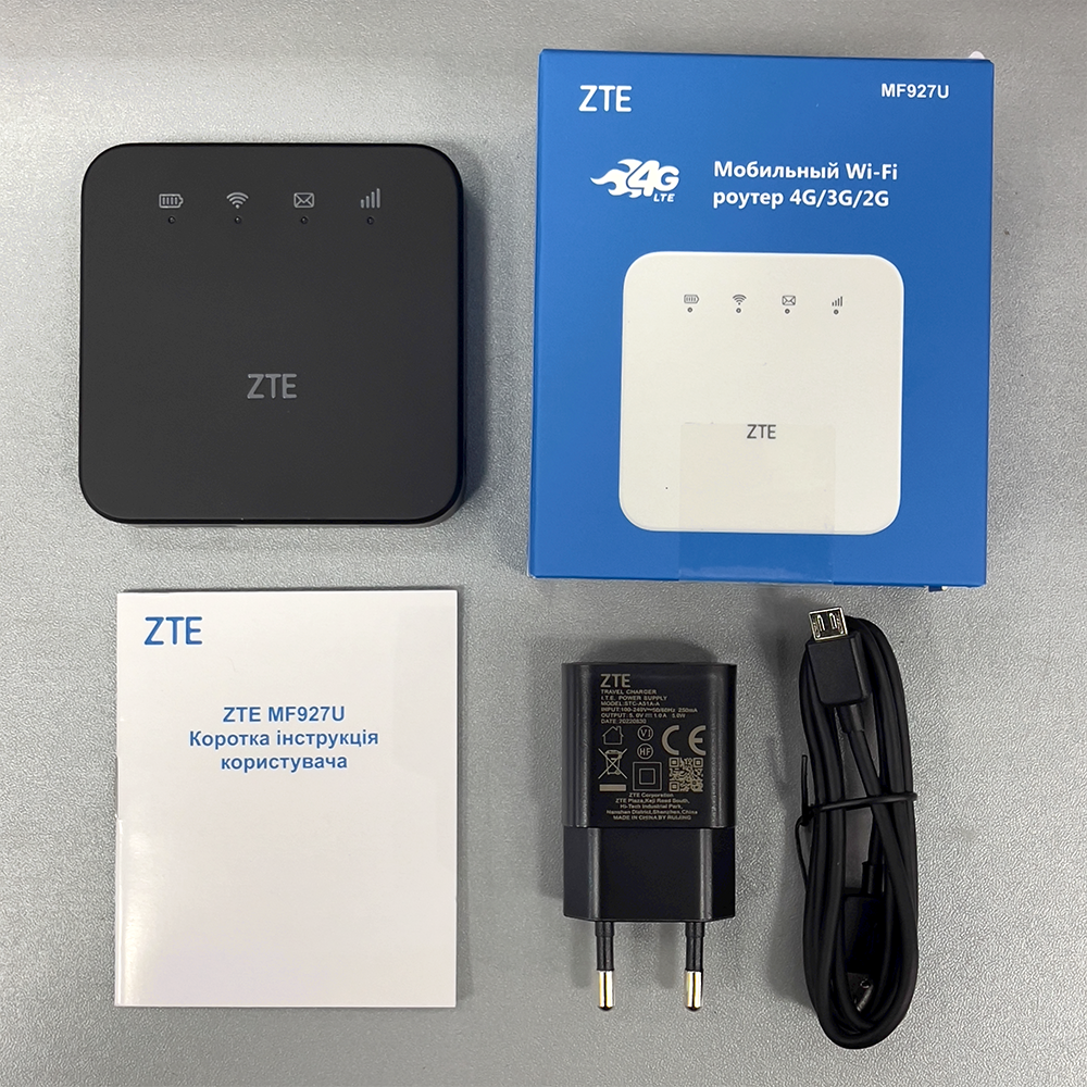 Портативный WiFi роутер с GSM модемом ZTE MF927U 4G Wi-Fi Black ...