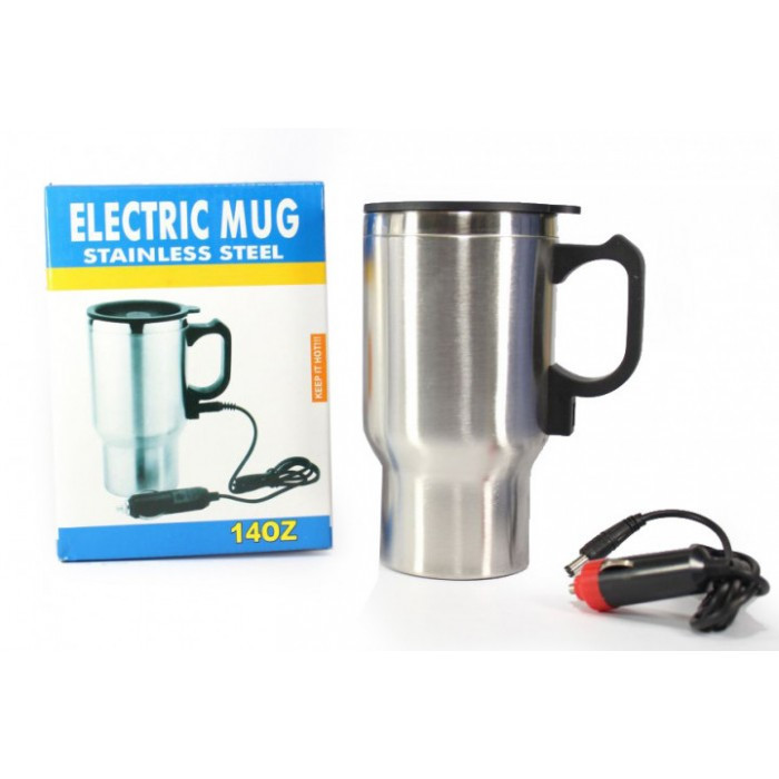 Автомобильная термокружка с подогревом WOW Electric mug 140Z Кружка 450 мл в авто нержавеющая сталь 12V - фото 2 - id-p1708005860