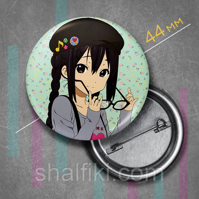 "Адзуса Накано (Кей-Он! / K-On!)" значок круглий на булавці Ø44 мм