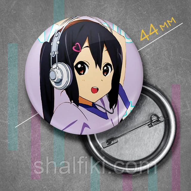 "Адзуса Накано (Кей-Он! / K-On!)" значок круглий на булавці Ø44 мм