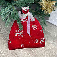 Декоративный вязаный мешок для подарков Прованс размер 40х50 см