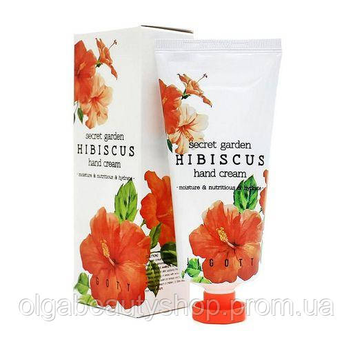 Крем для рук с экстрактом гибискуса Jigott Secret Garden Hibiscus Hand Cream 100ml - фото 1 - id-p1708008359