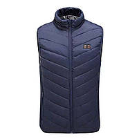 Жилетка з підігрівом від повербанка Lesko M01-9S XL Blue5 зон підігрівання чоловіча та жіноча 17 шт., фото 2