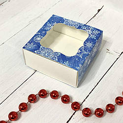 Коробка для печива, пряників, з вікном, 8 см х 8 см х 3 см, мілований картон