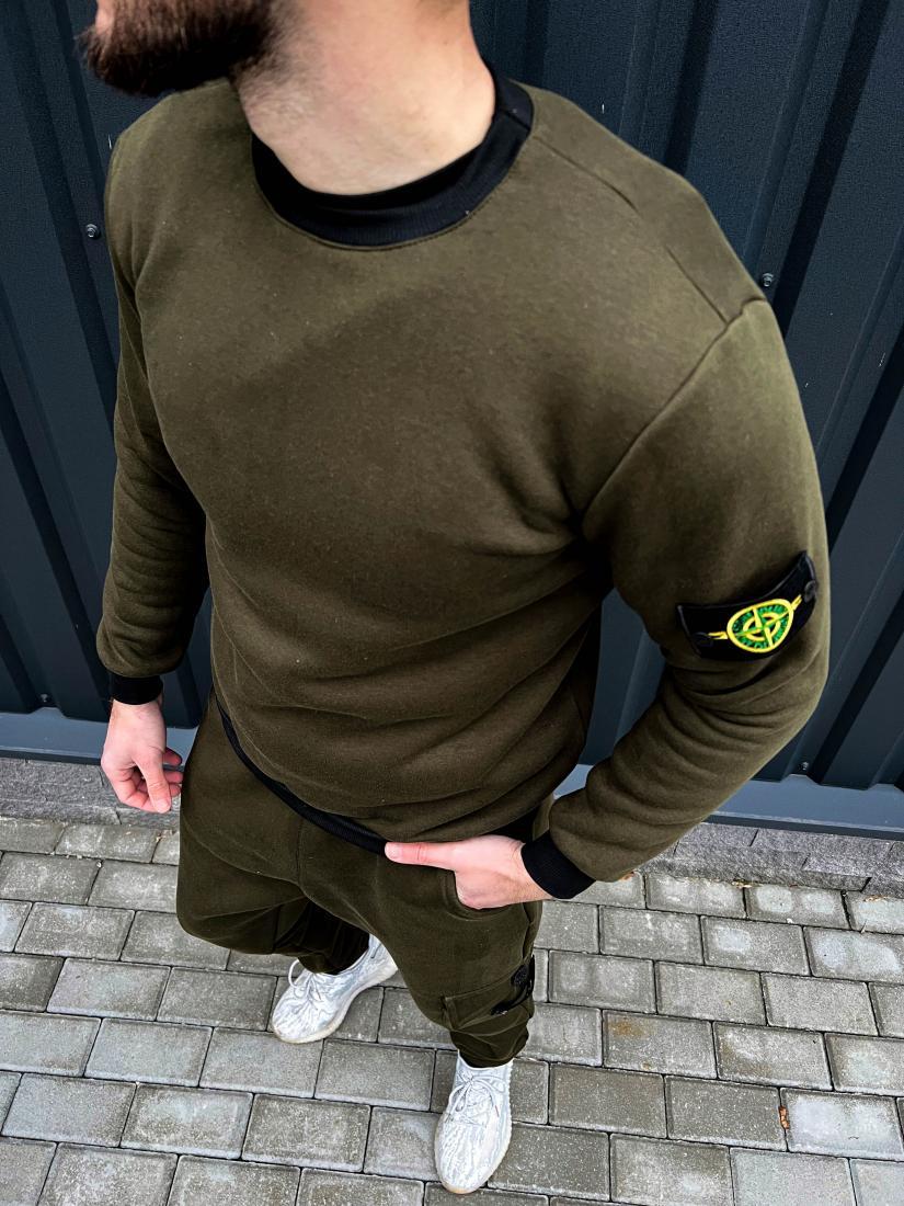 Спортивный Костюм STONE ISLAND | Теплый Костюм Цвета Хаки | Мужской ...