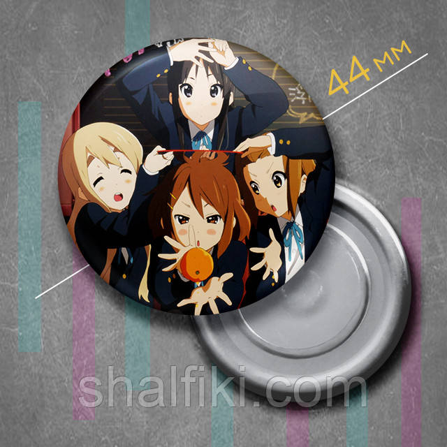 "Клуб легкої музики (Кей-Он! / K-On!)" магніт круглий Ø44 мм