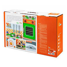 Дитяча кухня Viga Toys з дерева з посудом (50957FSC), фото 3