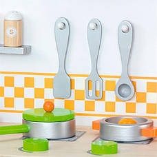 Дитяча кухня Viga Toys з дерева з посудом (50957FSC), фото 4