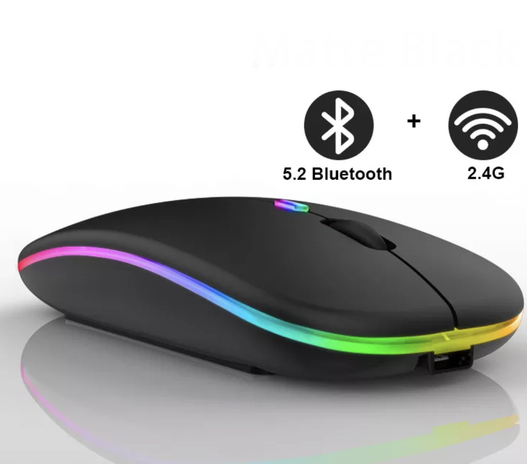 Безшумна Миша iMice PM1 2.4G + Bluetooth Чорна з підсвіткою