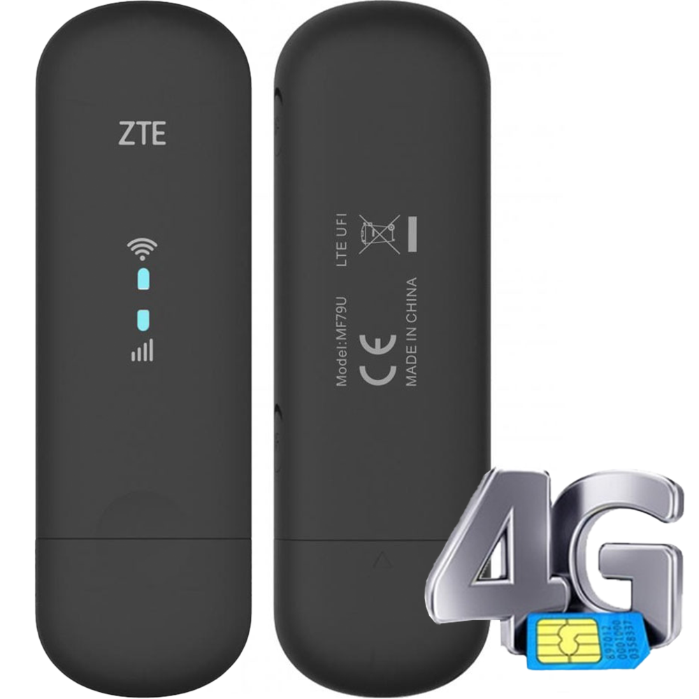 USB WiFi роутер с GSM модемом ZTE MF79U 4G Wi-Fi Black Аккумулятор Беспроводной