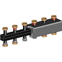 Распределительный коллектор из черной стали Meibes 5 контуров с перепуском