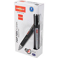 Ручка кулькова Unimax Top Tek Fusion 10 000 м, 0,7 мм, чорна, 12 штук (ux-10 000-01)